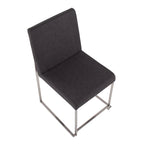 Chaises de salle à manger Forrest High Back en acier inoxydable Silver Orchid (lot de 2)