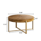 Table basse ronde moderne rétro à empiècements