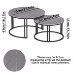 Table basse gigogne ronde en pierre frittée - Ensemble de 2