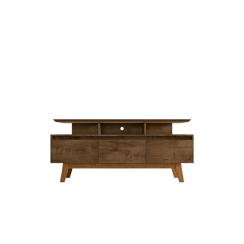 Yonkers Mid Century Modern Wood . Media Console Cabinet