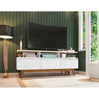 Yonkers Mid Century Modern Wood . Media Console Cabinet