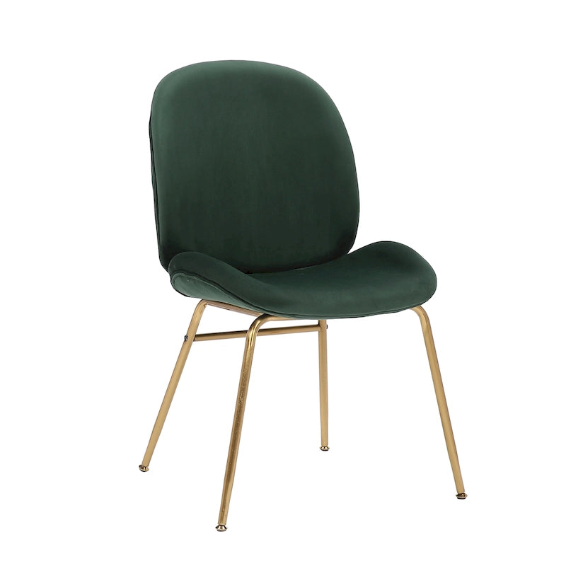 Chaise de salle à manger Porthos Home Cace en velours et pieds dorés