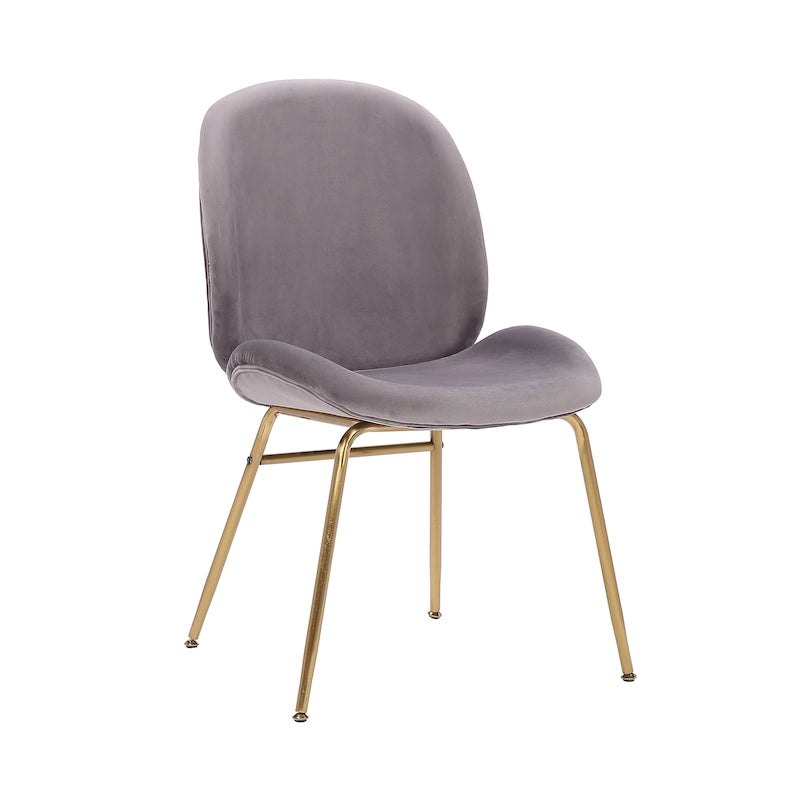 Chaise de salle à manger Porthos Home Cace en velours et pieds dorés