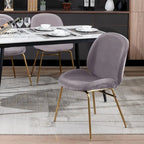 Chaise de salle à manger Porthos Home Cace en velours et pieds dorés