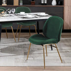 Chaise de salle à manger Porthos Home Cace en velours et pieds dorés