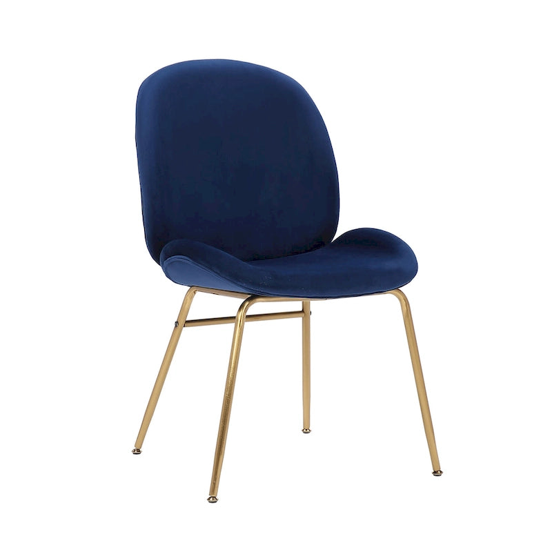 Chaise de salle à manger Porthos Home Cace en velours et pieds dorés