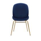 Chaise de salle à manger Porthos Home Cace en velours et pieds dorés