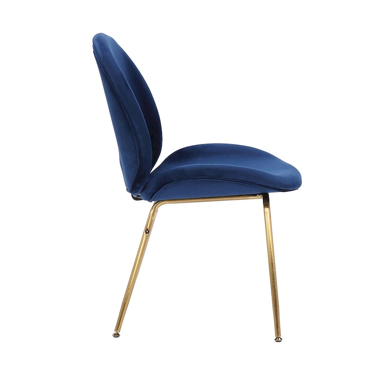 Chaise de salle à manger Porthos Home Cace en velours et pieds dorés