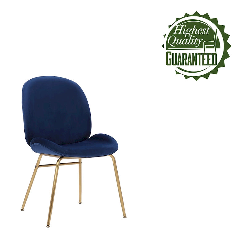 Chaise de salle à manger Porthos Home Cace en velours et pieds dorés