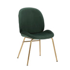 Chaise de salle à manger Porthos Home Cace en velours et pieds dorés