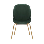 Chaise de salle à manger Porthos Home Cace en velours et pieds dorés