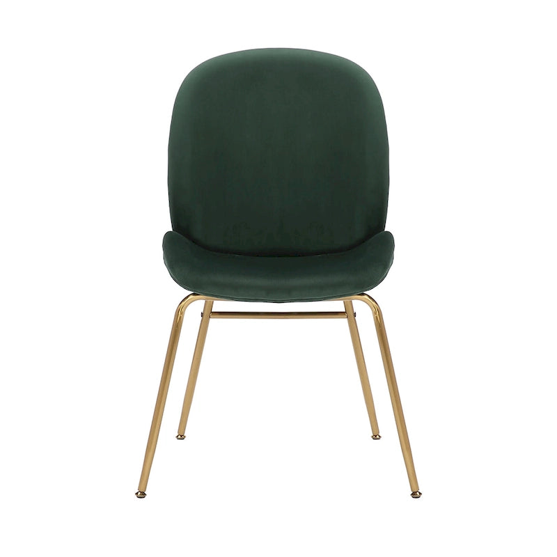 Chaise de salle à manger Porthos Home Cace en velours et pieds dorés