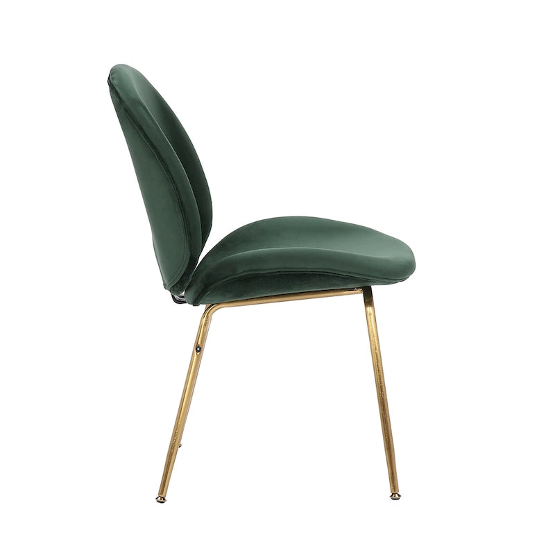 Chaise de salle à manger Porthos Home Cace en velours et pieds dorés