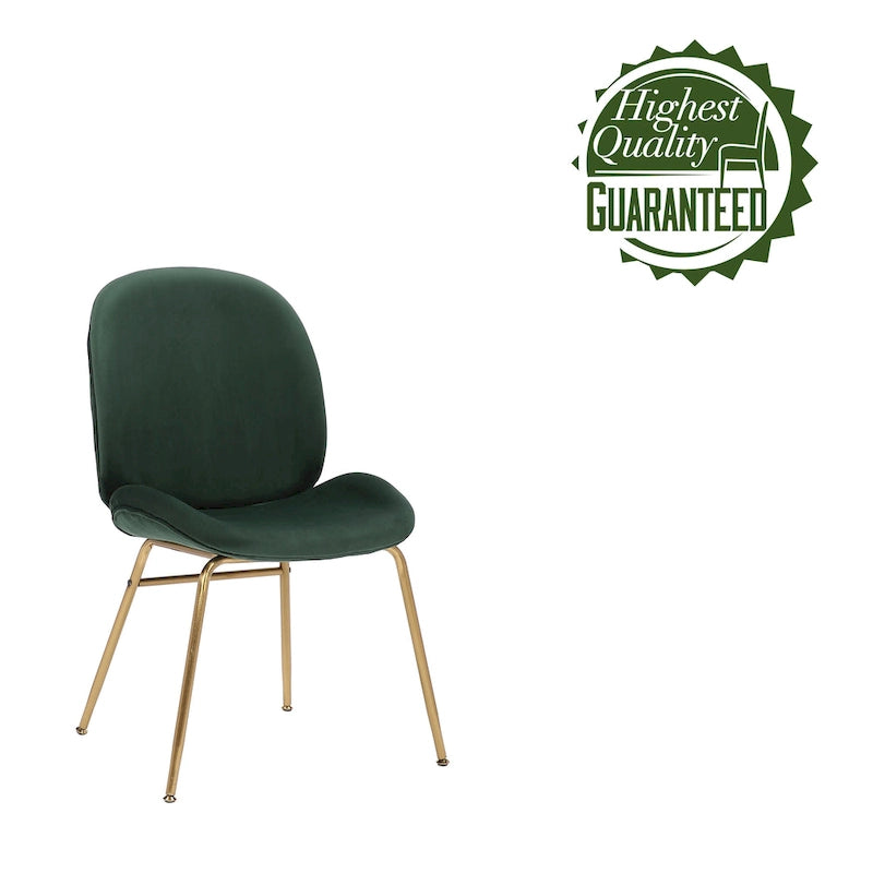 Chaise de salle à manger Porthos Home Cace en velours et pieds dorés