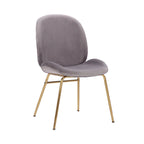 Chaise de salle à manger Porthos Home Cace en velours et pieds dorés