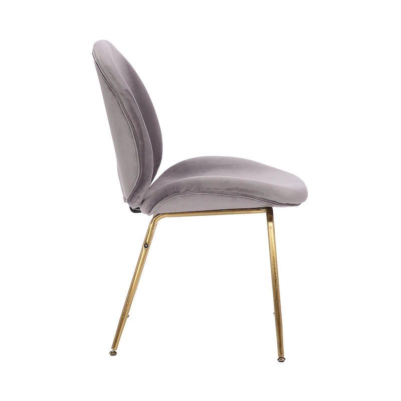 Chaise de salle à manger Porthos Home Cace en velours et pieds dorés