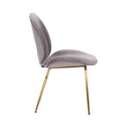Chaise de salle à manger Porthos Home Cace en velours et pieds dorés