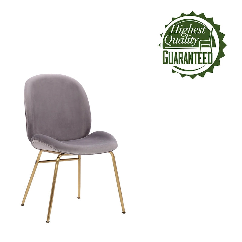 Chaise de salle à manger Porthos Home Cace en velours et pieds dorés