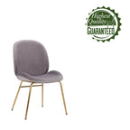 Chaise de salle à manger Porthos Home Cace en velours et pieds dorés