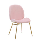Chaise de salle à manger Porthos Home Cace en velours et pieds dorés