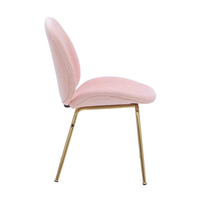 Chaise de salle à manger Porthos Home Cace en velours et pieds dorés