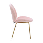 Chaise de salle à manger Porthos Home Cace en velours et pieds dorés