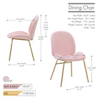 Chaise de salle à manger Porthos Home Cace en velours et pieds dorés