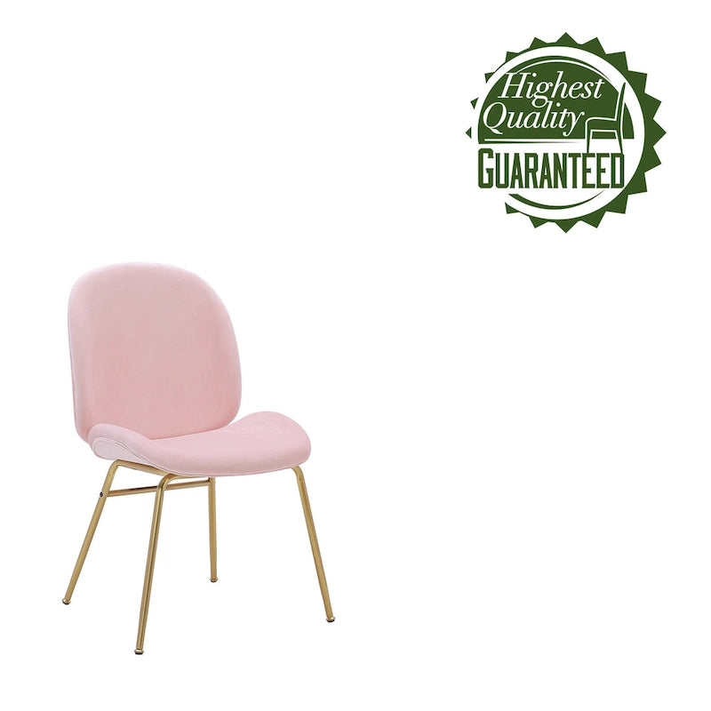 Chaise de salle à manger Porthos Home Cace en velours et pieds dorés