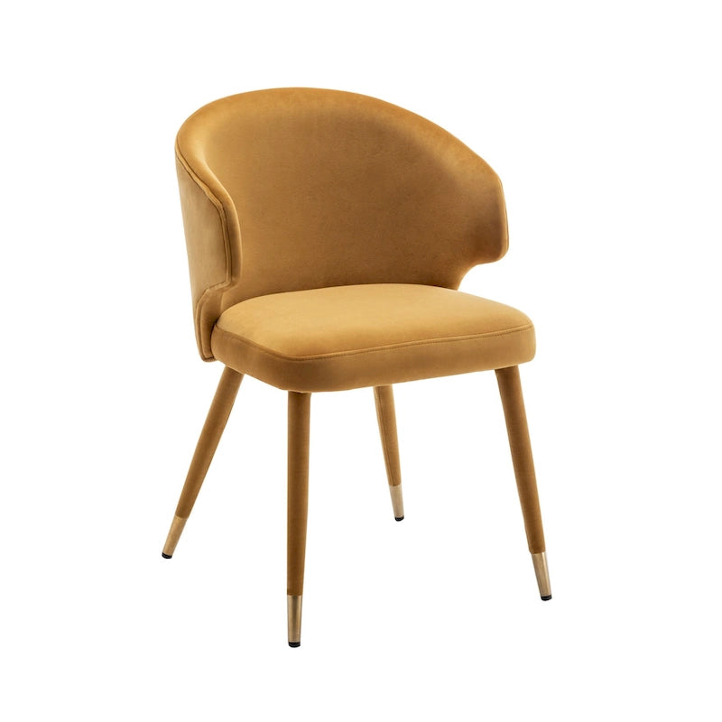 Chaises de salle à manger Porthos Home Ryn en velours avec garniture dorée, lot de 2