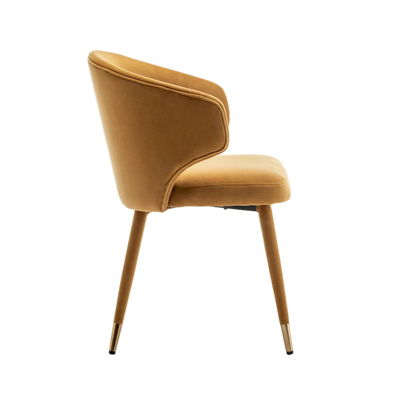 Chaises de salle à manger Porthos Home Ryn en velours avec garniture dorée, lot de 2