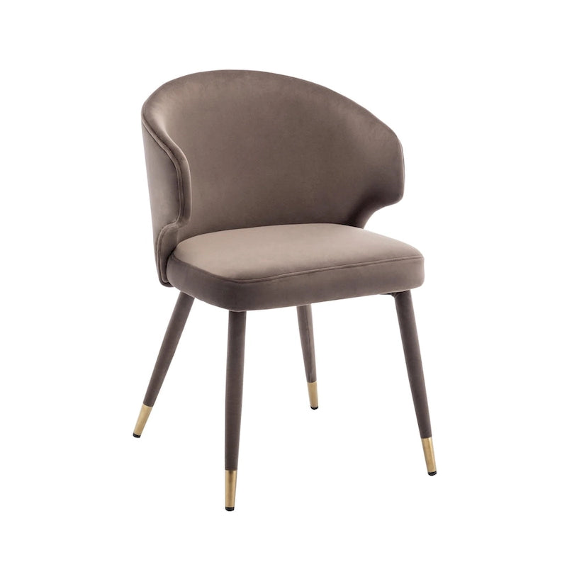 Chaises de salle à manger Porthos Home Ryn en velours avec garniture dorée, lot de 2