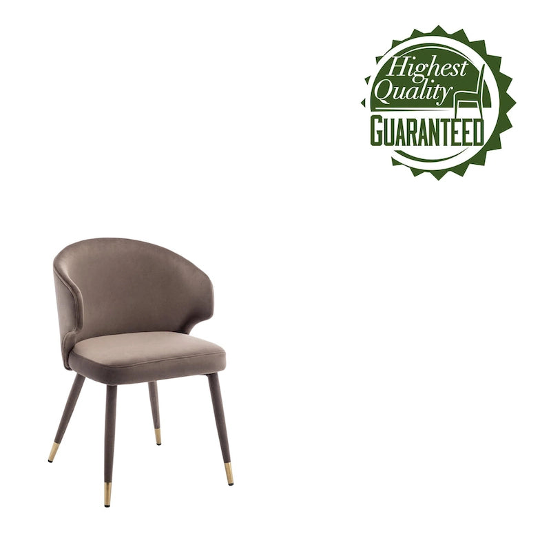 Chaises de salle à manger Porthos Home Ryn en velours avec garniture dorée, lot de 2