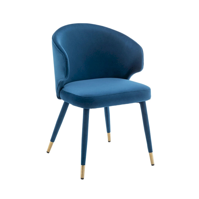 Chaises de salle à manger Porthos Home Ryn en velours avec garniture dorée, lot de 2