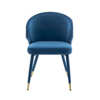 Chaises de salle à manger Porthos Home Ryn en velours avec garniture dorée, lot de 2