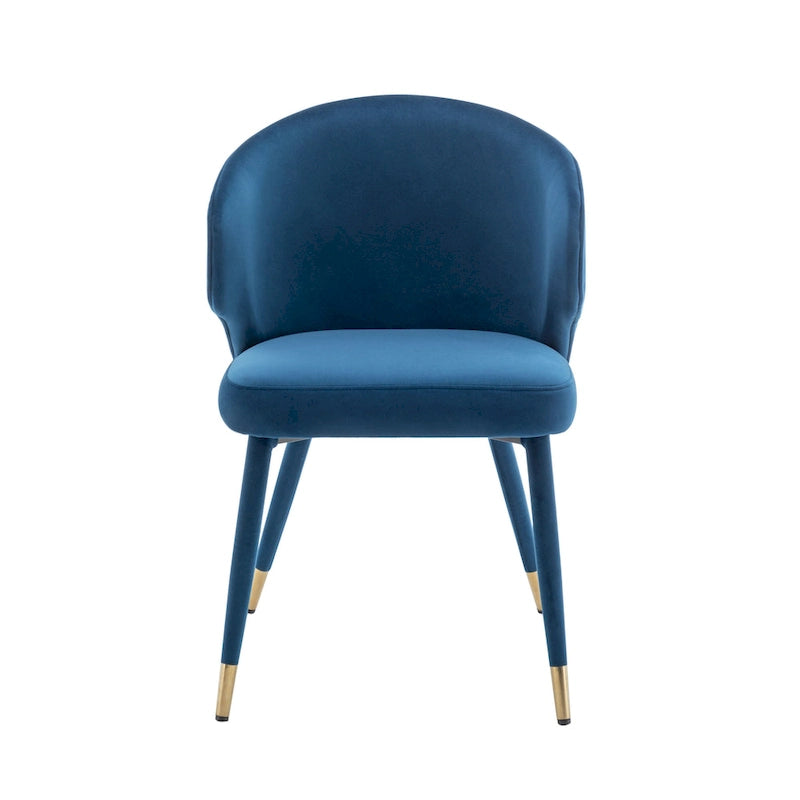 Chaises de salle à manger Porthos Home Ryn en velours avec garniture dorée, lot de 2