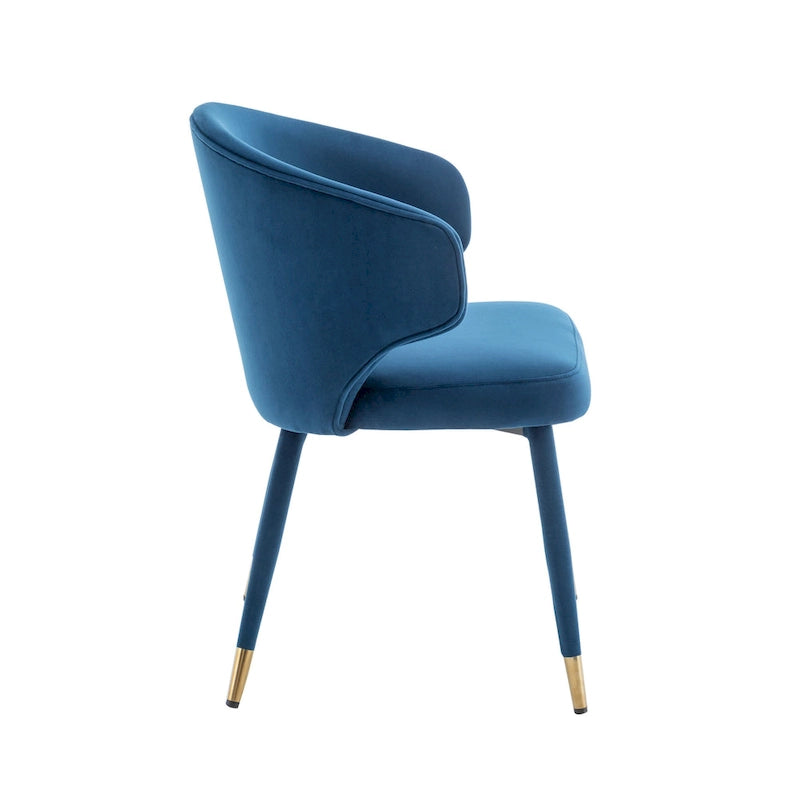 Chaises de salle à manger Porthos Home Ryn en velours avec garniture dorée, lot de 2