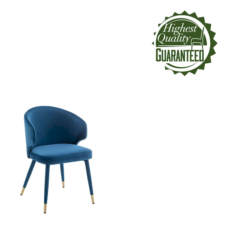 Chaises de salle à manger Porthos Home Ryn en velours avec garniture dorée, lot de 2