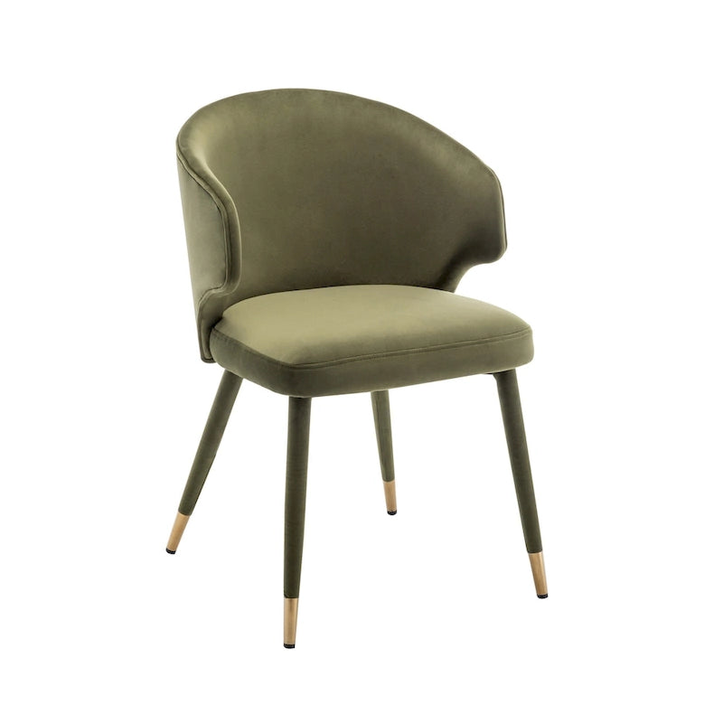 Chaises de salle à manger Porthos Home Ryn en velours avec garniture dorée, lot de 2