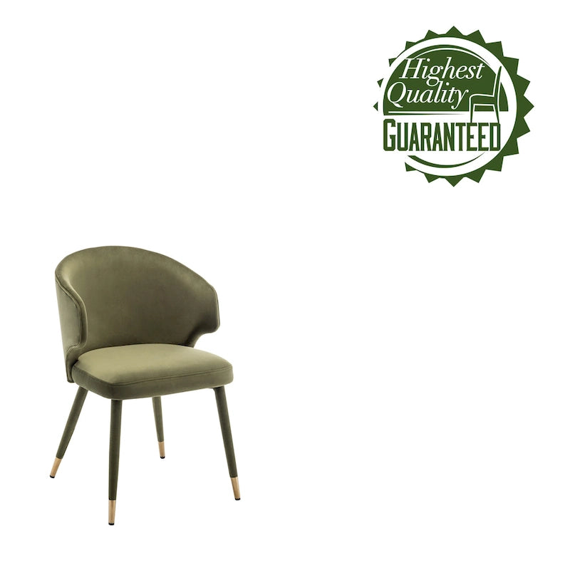Chaises de salle à manger Porthos Home Ryn en velours avec garniture dorée, lot de 2