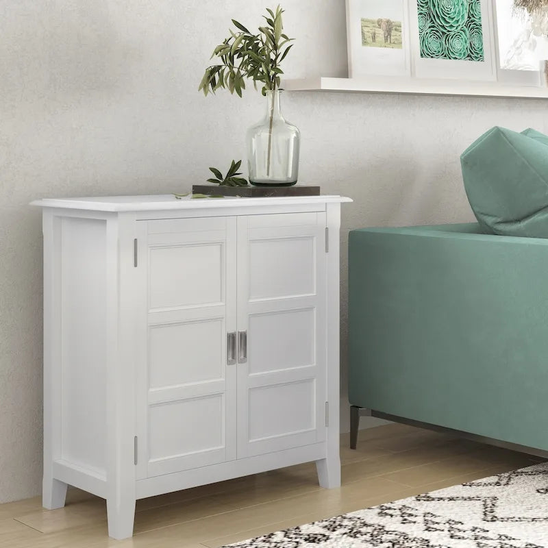WYNDENHALL Portland SOLID WOOD 30 inch Wide Transitional Low Storage Cabinet - 30w x 14d x 31h
