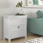 WYNDENHALL Portland SOLID WOOD 30 inch Wide Transitional Low Storage Cabinet - 30w x 14d x 31h