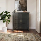 WYNDENHALL Portland SOLID WOOD 30 inch Wide Transitional Low Storage Cabinet - 30w x 14d x 31h