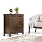 WYNDENHALL Portland SOLID WOOD 30 inch Wide Transitional Low Storage Cabinet - 30w x 14d x 31h