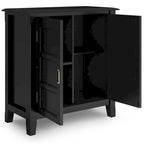 WYNDENHALL Portland SOLID WOOD 30 inch Wide Transitional Low Storage Cabinet - 30w x 14d x 31h