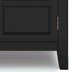 WYNDENHALL Portland SOLID WOOD 30 inch Wide Transitional Low Storage Cabinet - 30w x 14d x 31h