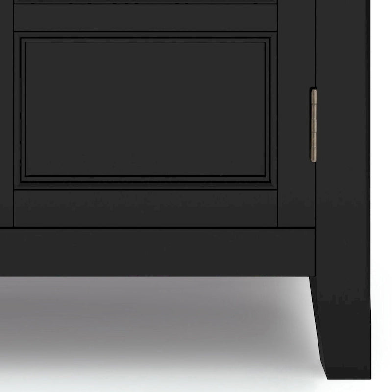 WYNDENHALL Portland SOLID WOOD 30 inch Wide Transitional Low Storage Cabinet - 30w x 14d x 31h