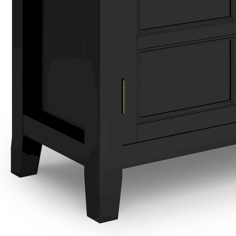 WYNDENHALL Portland SOLID WOOD 30 inch Wide Transitional Low Storage Cabinet - 30w x 14d x 31h