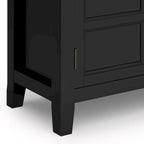 WYNDENHALL Portland SOLID WOOD 30 inch Wide Transitional Low Storage Cabinet - 30w x 14d x 31h