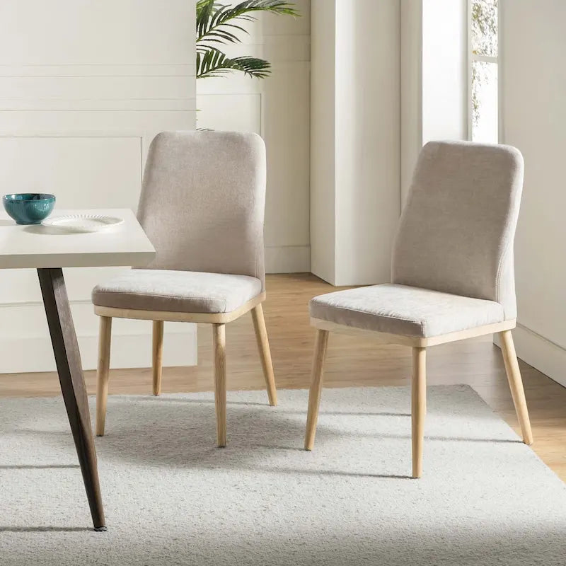 Lot de 2 chaises de salle à manger rembourrées Emilia Mid-century Modern par HULALA HOME