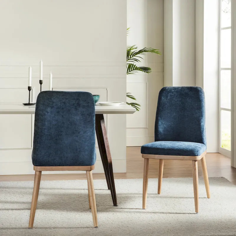 Lot de 2 chaises de salle à manger rembourrées Emilia Mid-century Modern par HULALA HOME